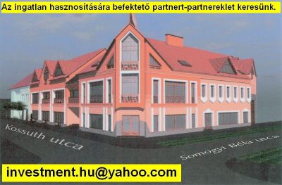 Frekventlt helyen plt ingatlan hasznostsra befektető partnert-partnereket keresnk !