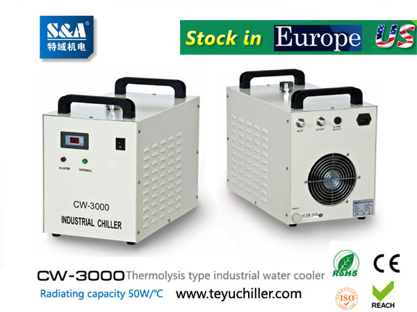 S&A water-cooled chiller CW-3000 AC220V, 50Hz for co2 laser or CNC spindle