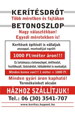 Betonoszlop , drtfonat , drtkerts pts